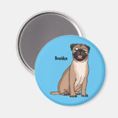 Funny Mops Hund Cartoon Illustration Magnet (Vorderseite/Rückseite)