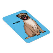 Funny Mops Hund Cartoon Illustration Magnet (Rechte Seite)