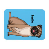 Funny Mops Hund Cartoon Illustration Magnet (Horizontal)