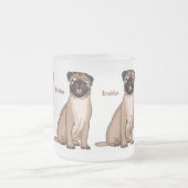 Funny Mops Hund Cartoon Illustration Mattglastasse (Mittel)
