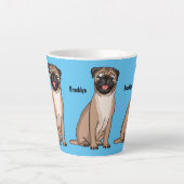Funny Mops Hund Cartoon Illustration Milchtasse (Vorderseite)