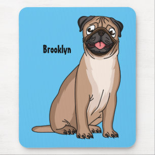 Funny Mops Hund Cartoon Illustration Mousepad