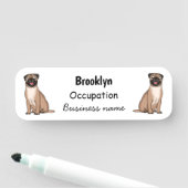 Funny Mops Hund Cartoon Illustration Namensschild (Beispiel)
