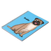 Funny Mops Hund Cartoon Illustration Notizblock (Linke Seite)
