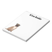 Funny Mops Hund Cartoon Illustration Notizblock (Rotiert)