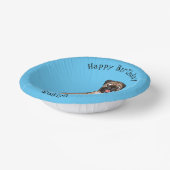 Funny Mops Hund Cartoon Illustration Pappteller (Gewinkelt)