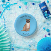 Funny Mops Hund Cartoon Illustration Pappteller (Party)