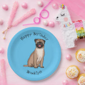 Funny Mops Hund Cartoon Illustration Pappteller (Party)