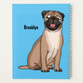 Funny Mops Hund Cartoon Illustration Planer (Rückseite)