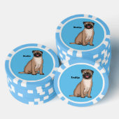 Funny Mops Hund Cartoon Illustration Pokerchips (Stapel)