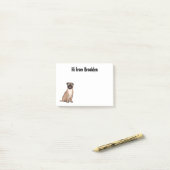 Funny Mops Hund Cartoon Illustration Post-it Klebezettel (Auf Schreibtisch)