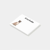 Funny Mops Hund Cartoon Illustration Post-it Klebezettel (angewinkelt)