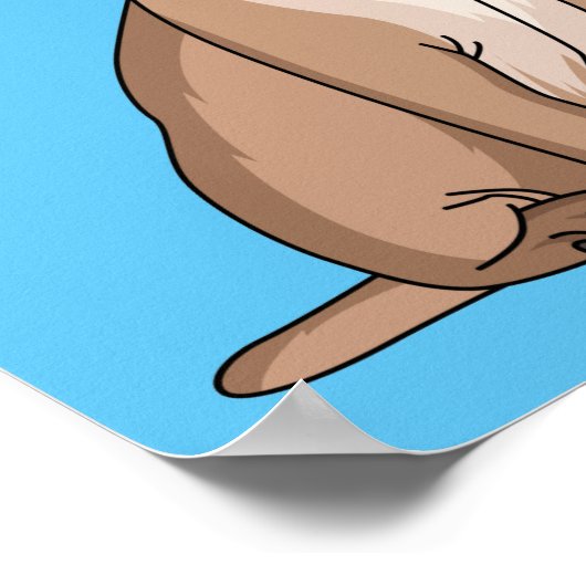 Funny Mops Hund Cartoon Illustration Poster (Ecke)