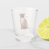 Funny Mops Hund Cartoon Illustration Schnapsglas (Rückseite)