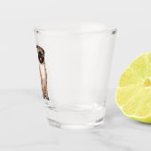 Funny Mops Hund Cartoon Illustration Schnapsglas (Rechts)