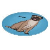 Funny Mops Hund Cartoon Illustration Schneidebrett (Ecke)