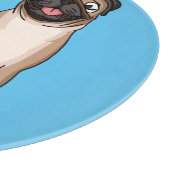 Funny Mops Hund Cartoon Illustration Schneidebrett (Ecke)