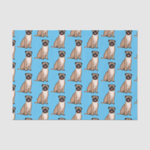 Funny Mops Hund Cartoon Illustration Seidenpapier