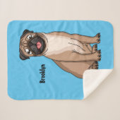 Funny Mops Hund Cartoon Illustration Sherpadecke (Vorderseite (Horizontal))