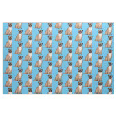Funny Mops Hund Cartoon Illustration Stoff (Fat Quarter (45,7 x 55,9 cm))