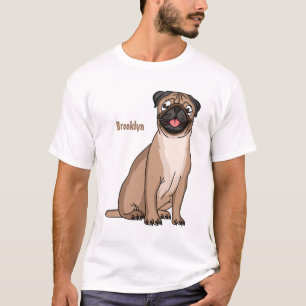 Funny Mops Hund Cartoon Illustration T-Shirt