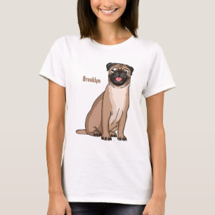 Funny Mops Hund Cartoon Illustration T-Shirt
