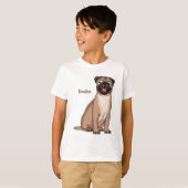 Funny Mops Hund Cartoon Illustration T-Shirt (Vorne ganz)