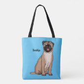 Funny Mops Hund Cartoon Illustration Tasche (Rückseite)