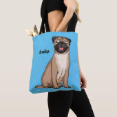 Funny Mops Hund Cartoon Illustration Tasche (Von Nahem)