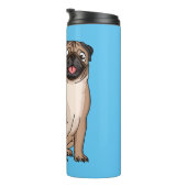 Funny Mops Hund Cartoon Illustration Thermosbecher (Nach rechts gedreht)