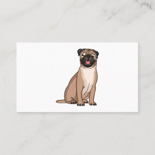 Funny Mops Hund Cartoon Illustration Visitenkarte (Rückseite)