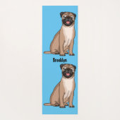 Funny Mops Hund Cartoon Illustration Yogamatte (Rückseite)