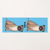 Funny Mops Hund Cartoon Illustration Yogamatte (Vorderseite (Horizontal))