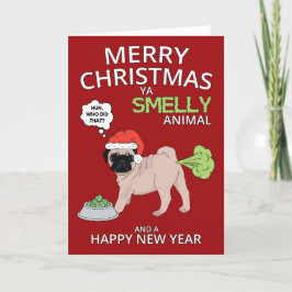Funny Mops Hund frohe Weihnachten und Neujahr