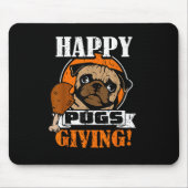 Funny Mops Hund Happy Pugsgiving Erntedank Mousepad (Vorne)