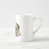 Funny Mops Hund Knochen China Tasse (Rechts)