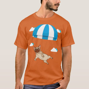 Funny Mops Hund Lover Skydiving Fallschirm Paragli T-Shirt