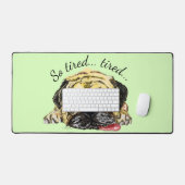 Funny Mops Hund mit benutzerdefiniertem Text und F Schreibtischunterlage (Tastatur & Maus)