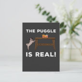 Funny Mops Hungerhund Pun Fast Food Kämpfe Postkarte (Stehend Vorderseite)