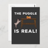 Funny Mops Hungerhund Pun Fast Food Kämpfe Postkarte (Vorne/Hinten)