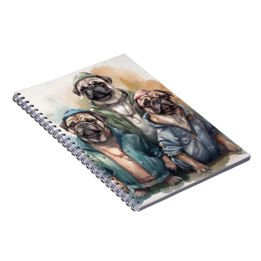 Funny Mops Kunst, Dichtung und Musik Notizblock (Rechte Seite)