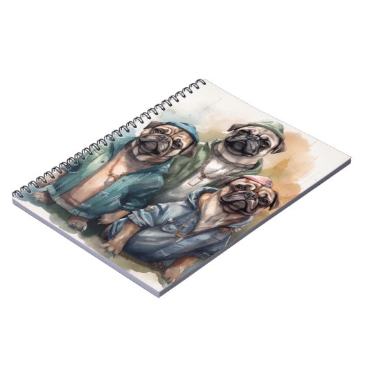 Funny Mops Kunst, Dichtung und Musik Notizblock (Linke Seite)