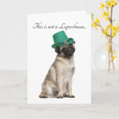 Funny Mops Leprechaun Card Karte (Gelbe Blume)