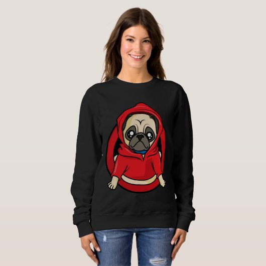 Funny Mops Loaf Niedlich Image Sticker Klassischer Sweatshirt (Vorne ganz)