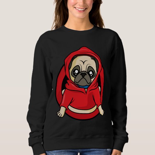 Funny Mops Loaf Niedlich Image Sticker Klassischer Sweatshirt (Vorderseite)