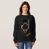 Funny Mops mit Zigarren-T - Shirt für Männer Essen (Vorne ganz)