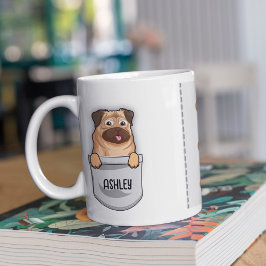 Funny Mops Pet Breed Hund Lover Pocket Welpe Niedl Kaffeetasse