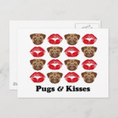 Funny Mops Postkarte (Vorne/Hinten)