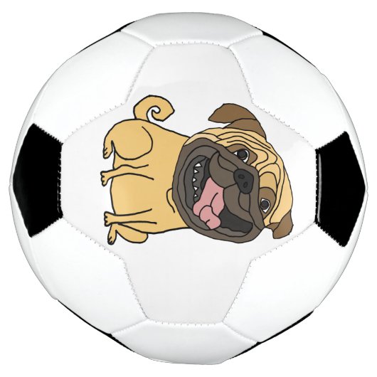 Funny Mops Puppy Dock Fußball Ball (Gedreht)