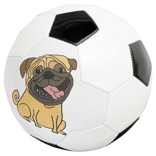 Funny Mops Puppy Dock Fußball Ball (Dreiviertel)